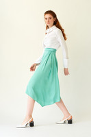 SWEPT AWAY Mint Cropped Pants with Side Pleat