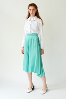 SWEPT AWAY Mint Cropped Pants with Side Pleat