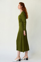 CELESTIAL Pesto Midi Dress with Back Pleats