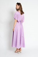 UTOPIA Liliac Maxi Wrap Dress with Pleated Sleeves