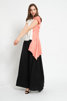 COLIBRI Ecru T-shirt with Pleated Light-coral Insertion