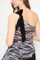 REVERIE Silk Organza One-Shoulder Top