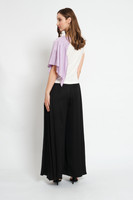 PARADISAEA Ecru T-shirt with Lilac Pleated Sleeve