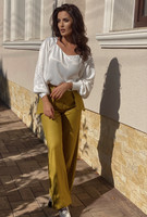 The NOVA Wide Leg Pants with Side Panels in Dark Yellow
