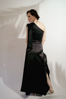 CANNES Long Black Skirt with Side Panels