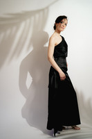 CANNES Long Black Skirt with Side Panels