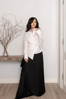 CANNES Long Black Skirt with Side Panels