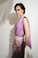 SAINT-TROPEZ Draped One-Shoulder Lilac Top