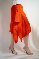 TOULOUSE Orange Midi Skirt with Side Panels