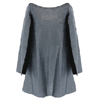 RECTANGLE Sequinned Dark-Blue Dress