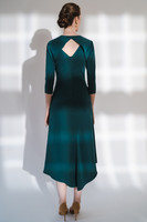 Spread-Your-Wings Sleeveless Midi Dress with Cropped Top in Dark-Sea Green