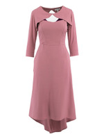 Spread-Your-Wings Sleeveless Midi Dress with Cropped Top in Dusty-Rose