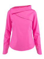 Two-Make-One Shirt with Detachable Collar and Sleeve in Pink