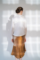 Two-Make-One Shirt with Detachable Collar and Sleeve in White