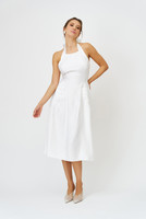 BELLE-VIE Halter Midi Dress in White