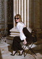 BELLE VIE Cape with Bow Apparent-Sleeves in White