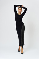 The SWAN Bamboo Knit Maxi Dress in Black