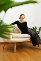 The SWAN Bamboo Knit Maxi Dress in Black