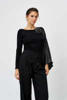 Wish-They-Were-Mine Wide-Leg Trousers with Asymmetric Waist in Black