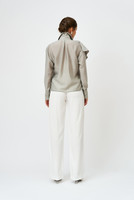 Petal Voile Shirt with Asymmetric Front in Grey