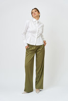 Take-a-Bow Cotton-Poplin Shirt in White