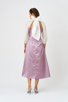 La Poupée Midi Dress with Back Bow in Lilac