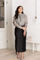 WAVES Asymmetric Pleated Skirt in Black