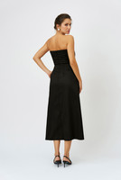INFINITY Strapless Midi Dress in Black