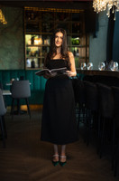 INFINITY Strapless Midi Dress in Black