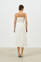 INFINITY Strapless Midi Dress in White