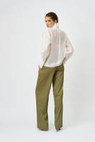 Petal Voile Shirt with Asymmetric Front in White