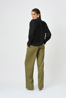 Petal Voile Shirt with Asymmetric Front in Black