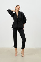 CAPRI Pants with Cuffed Hem in Black