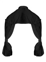 BELLE VIE Cape with Bow Apparent-Sleeves in Black