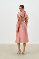 BELLE VIE Cape with Bow Apparent-Sleeves in Pink