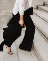 CANNES Straight-Leg Trousers with Side Panel in Black