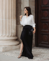 CANNES Straight-Leg Trousers with Side Panel in Black
