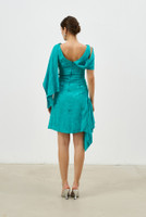 CANNES Short Dress with Back Panel in Emerald