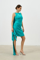 CANNES Short Dress with Back Panel in Emerald