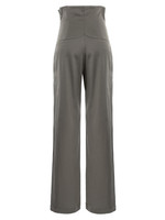 SUPERNOVA Wide-Leg Pants with High Corset Waist in Grey