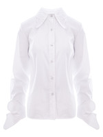 WHITE-ADMIRAL Rhinestone-Embellished Cotton-Poplin Shirt with Butterfly Details in White