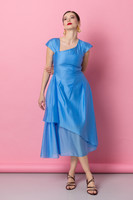 CELESTE Sky Blue Midi Dress in Lyocell Voile