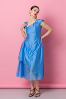 CELESTE Sky Blue Midi Dress in Lyocell Voile