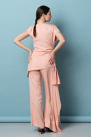 CANNES Straight-Leg Trousers with Side Panel in Powder-Pink