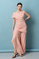 CANNES Straight-Leg Trousers with Side Panel in Powder-Pink
