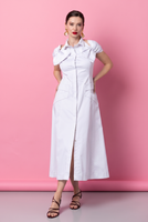 EUPHORIA White Sculpted Bow Midi Dress