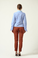 WHITE-ADMIRAL Rhinestone-Embellished Cotton-Poplin Shirt with Butterfly Details in Light-Blue