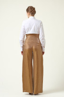 SUPERNOVA Wide-Leg Pants with High Corset Waist in Tobacco