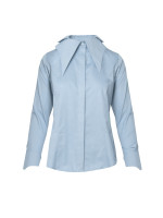 WINGS Poplin Shirt with Double Collar in Light-Blue
