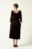 VIVIENNE Tailored Viscose Midi Dress in Black